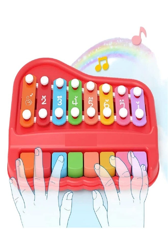 COOFANDY 2 in 1 Baby Piano Xylophone Toy for Toddlers 1-3 Years Old, 8 Multicolored Key Keyboard Xylophone Piano, Preschool Educational Musical Learning Instruments Toy for Baby Kids Girls Boys - Image 3
